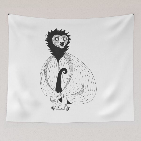 Item preview, Crowned Sifaka (ink illustrations of weird animals that are real) designed and sold by InkDier.