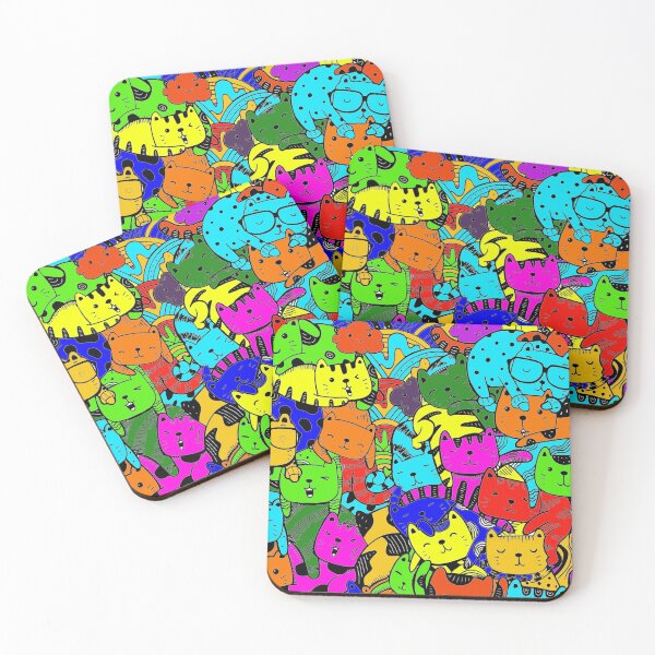 Item preview,  Cats Kittens Cute And Colorful Doodle Art designed and sold by DanVsPOD.