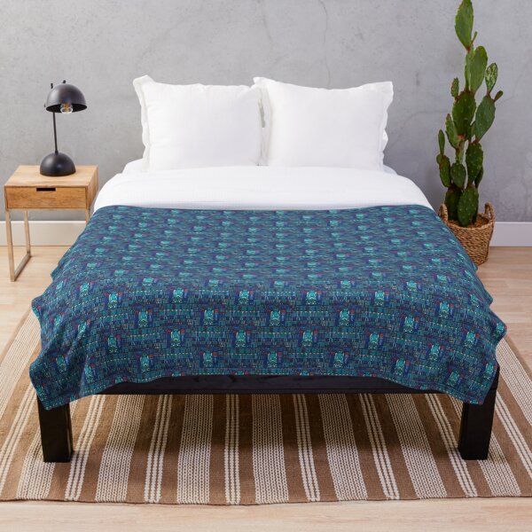 A Blue Buddhist Piece Throw Blanket