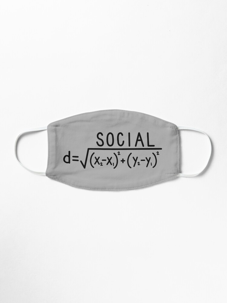 Alternate view of Social Distance (formula) Grey Mask
