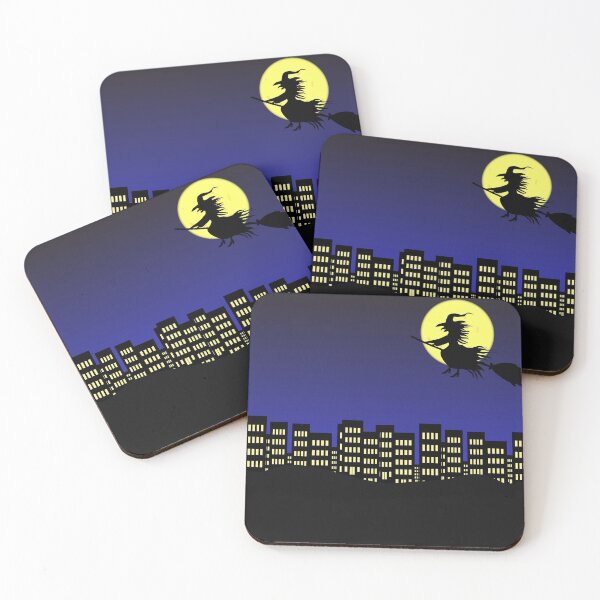 Item preview, Halloween City At Night with Flying Witch designed and sold by GraffiTimi.