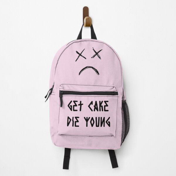 Item preview, get cake die young sad face lil peep bag pack design designed and sold by breaker160.