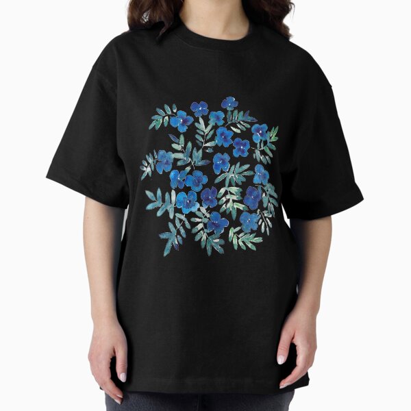 Vista previa del artículo con la obra « turquesa y azul flores y hojas. Diseño de acuarela pintada a mano para amantes azules.», diseñado y vendido por María Casas Watercolour Designs.