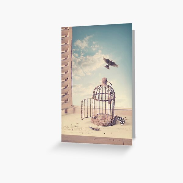 Item preview, Bird escaping cage designed and sold by Elena Schweitzer.