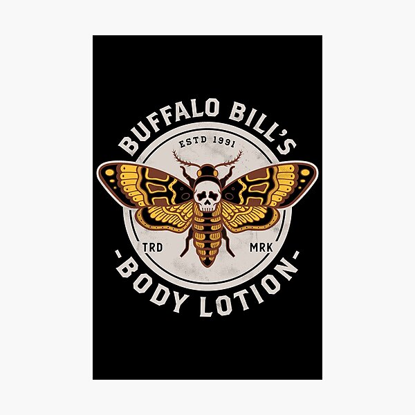Artikel-Vorschau von Buffalo Bill's Body Lotion - Totenkopfmotte - Horror - Distressed Vintage Design, designt und verkauft von Nemons.