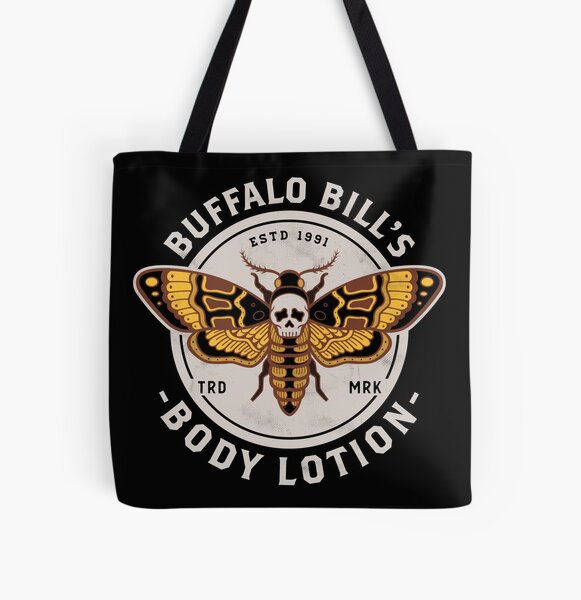 Buffalo Bill's Body Lotion - Death's Head Moth - Horror - Distressed Vintage Design All Over Print Tote Bag