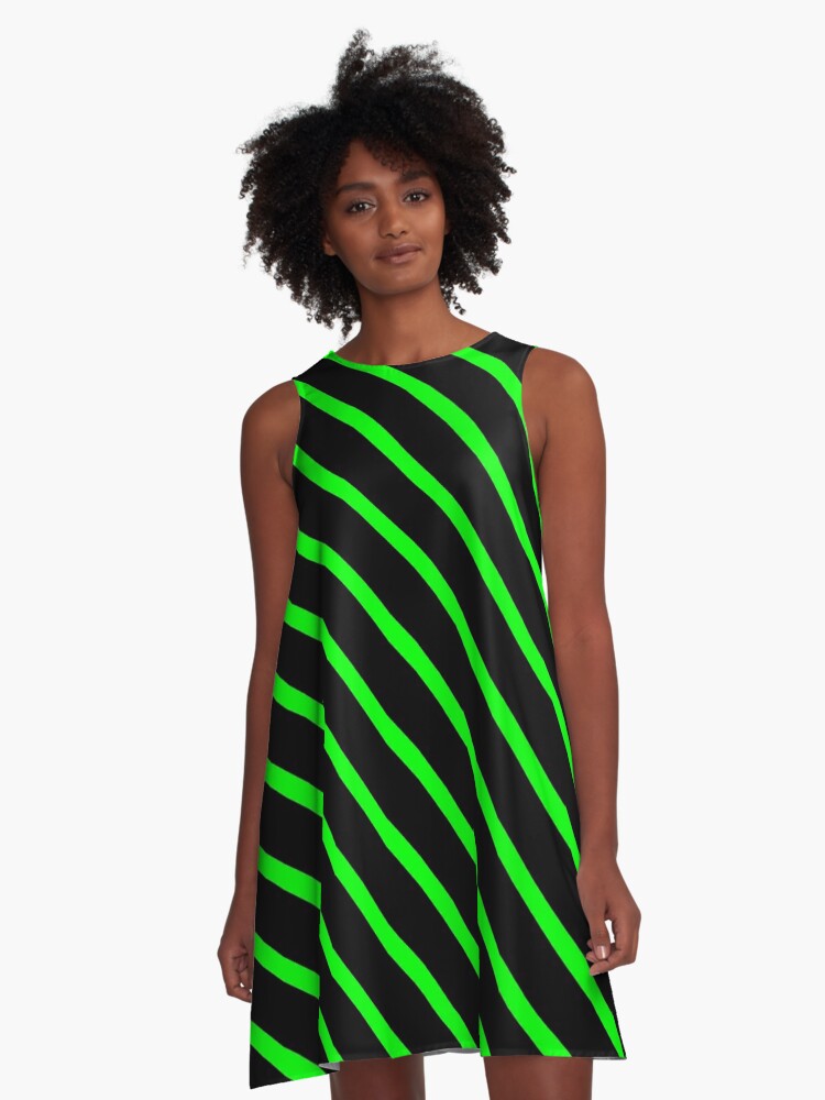 Neon green best sale and black dress