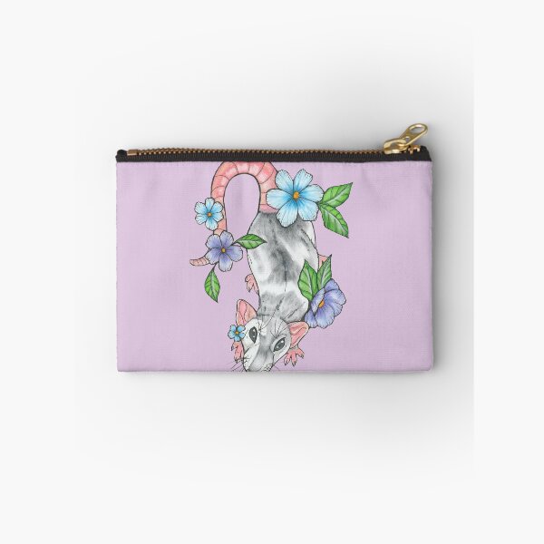 Item preview,  Dumbo Rat with colorful flowers (lighter bg) designed and sold by Whiskersnwishes.