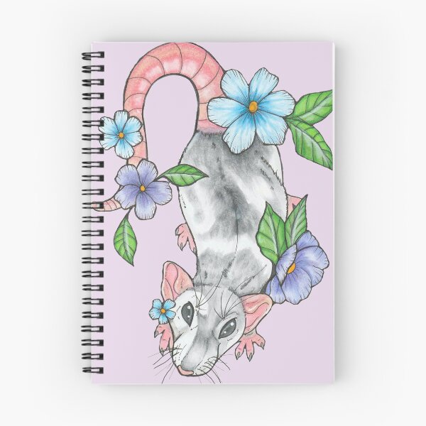 Item preview,  Dumbo Rat with colorful flowers (lighter bg) designed and sold by Whiskersnwishes.