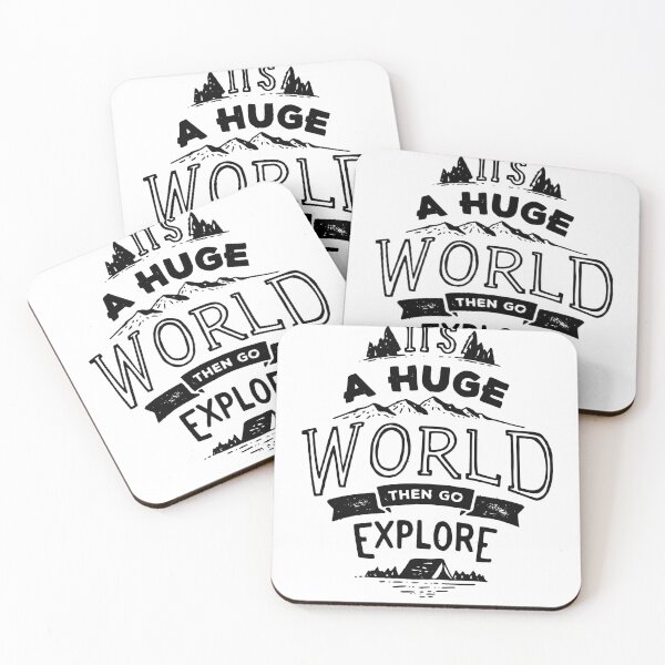 Item preview, It's A Huge World Then Go Explore Quote Typography designed and sold by Dewirumbaina.