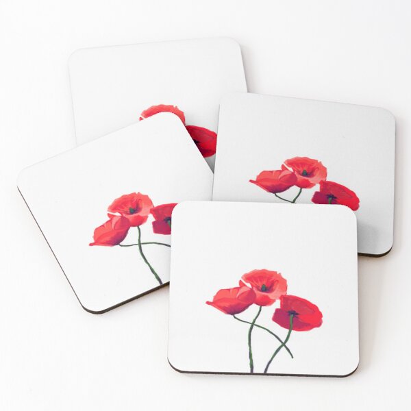 Item preview, Three Poppies on White designed and sold by Lynn Bolt.