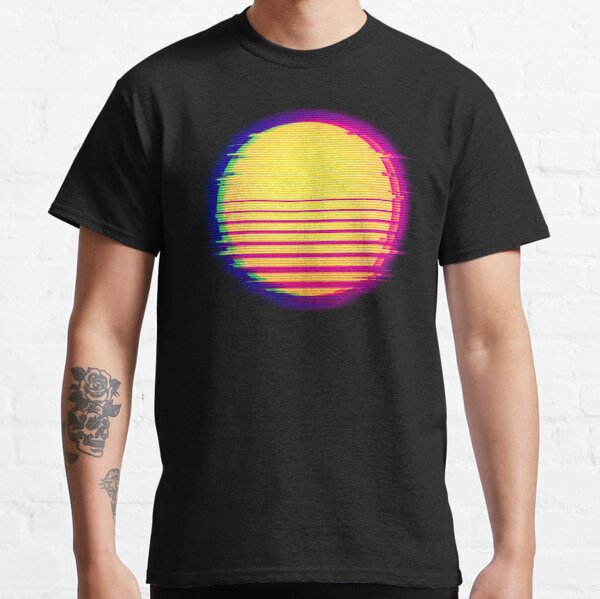Retro Sun Vaporwave Synthwave Glitch Aesthetic Classic T-Shirt