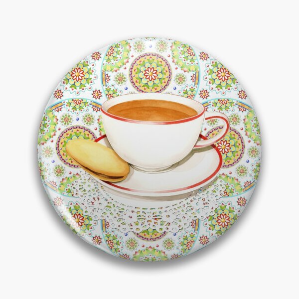 Item preview, Cup of Tea on Mandala Cloth designed and sold by PatriciaSheaDesigns.