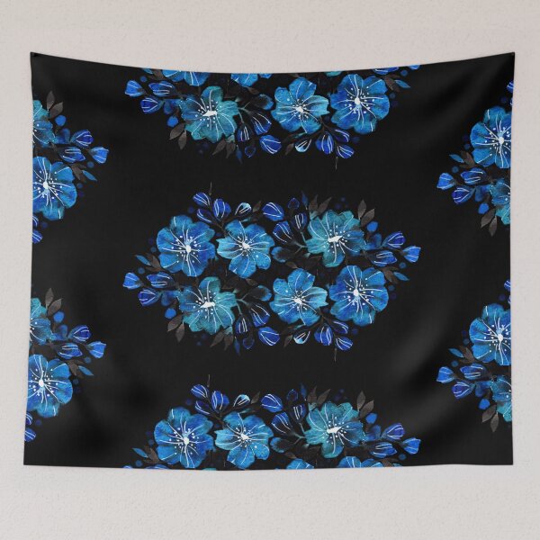 Item preview, fresh bouquet of blue flowers watercolor designed and sold by GargiPP-Art.