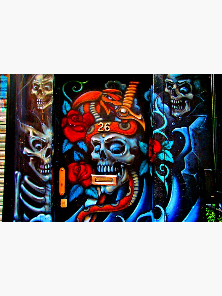 Skull Graffiti Street Art Camden London Sticker For Sale By Andyevansphotos Redbubble 8512