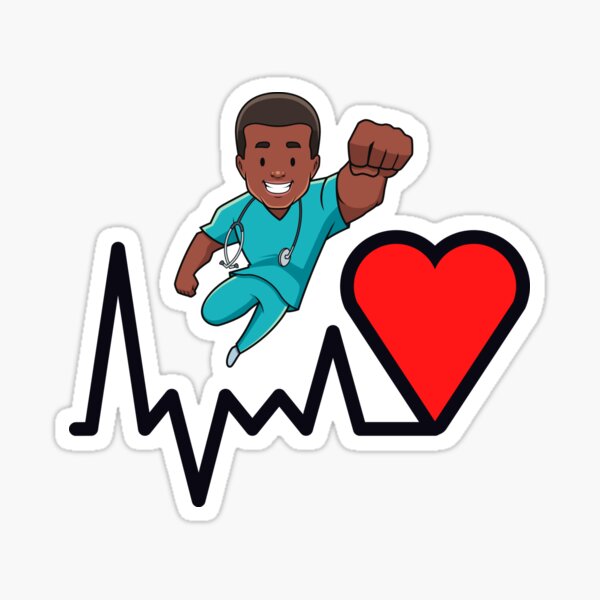 Male Nurse Hero Sticker