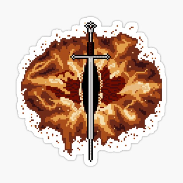 "8-Bit" Flame of the West and Eye Wreathed in Flame Sticker