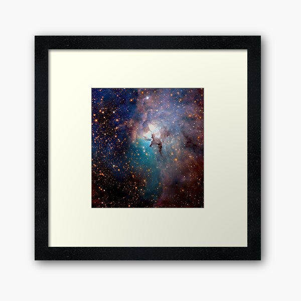 The Lagoon Nebula in Sagittarius, Combining Infrared and Visible Light Nasa Hubble Telescope Images. Framed Art Print