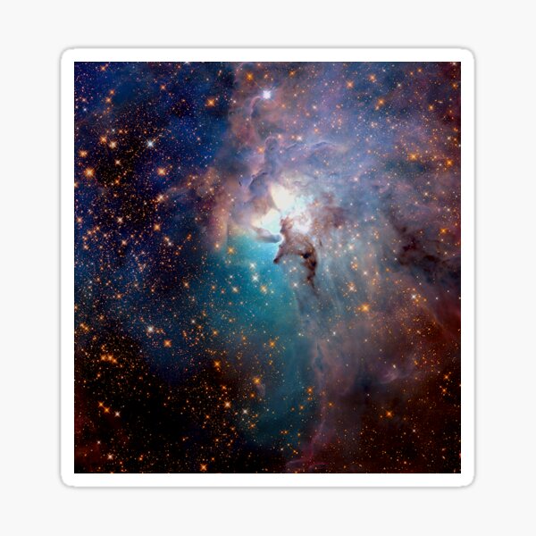 The Lagoon Nebula in Sagittarius, Combining Infrared and Visible Light Nasa Hubble Telescope Images. Sticker