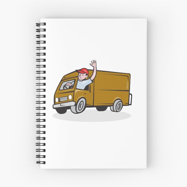 Item preview, Delivery Man Waving Driving Van Cartoon designed and sold by patrimonio.