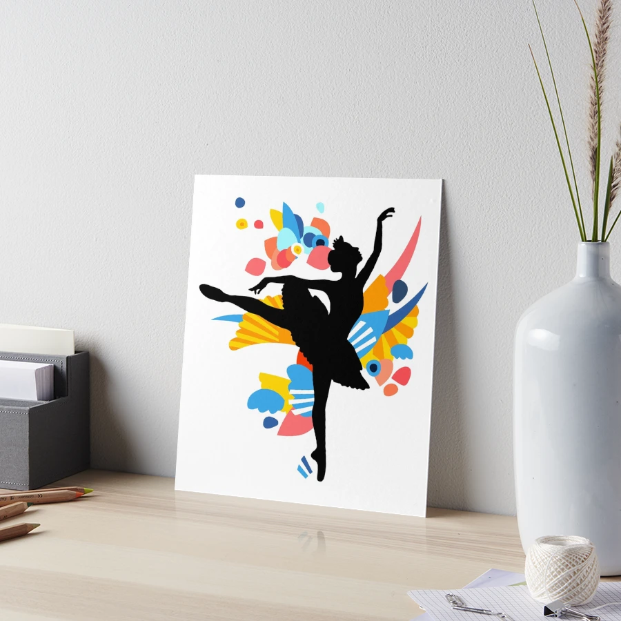 Colorful Dancing Ballerina Silhouette