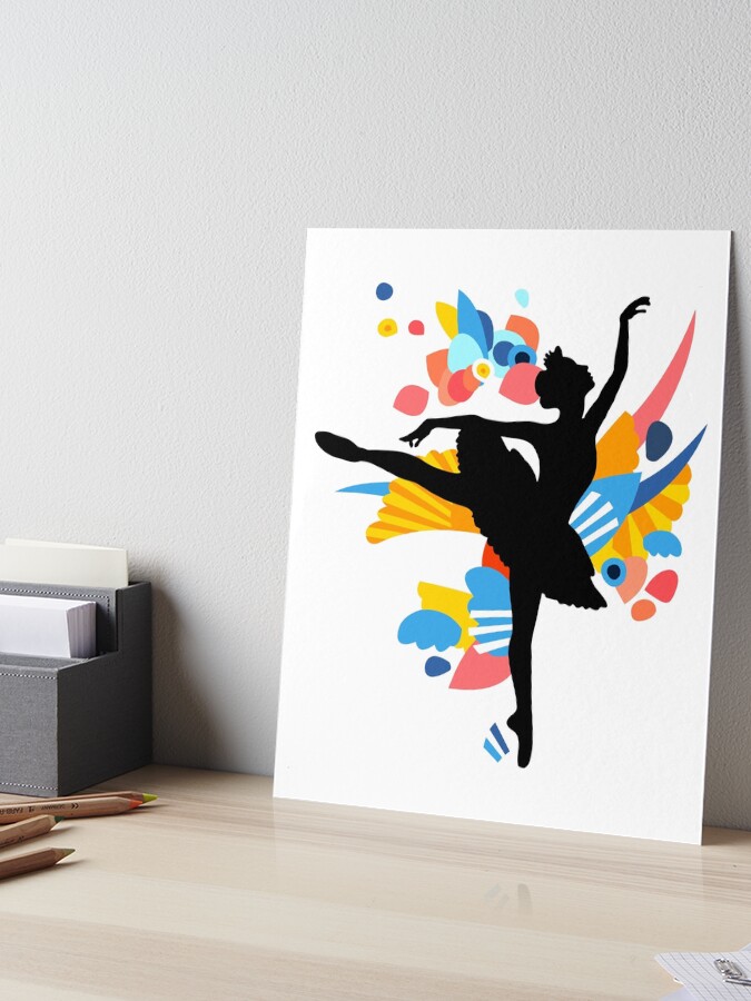 Colorful Dancing Ballerina Silhouette