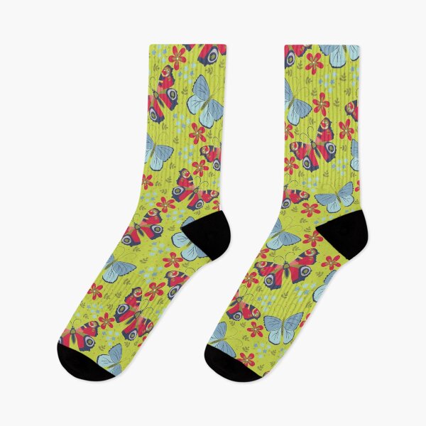 Item preview, pattern with butterflies on a green background designed and sold by burbura.