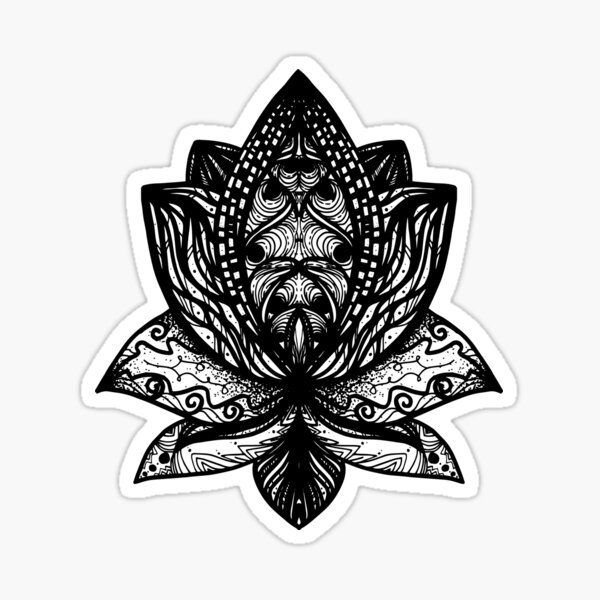 "black Lotus Flower" Sticker for Sale by Redbubble