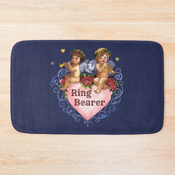Item preview, Wedding party gift ring bearer angels cherubs heart blue designed and sold by GrammarDance.
