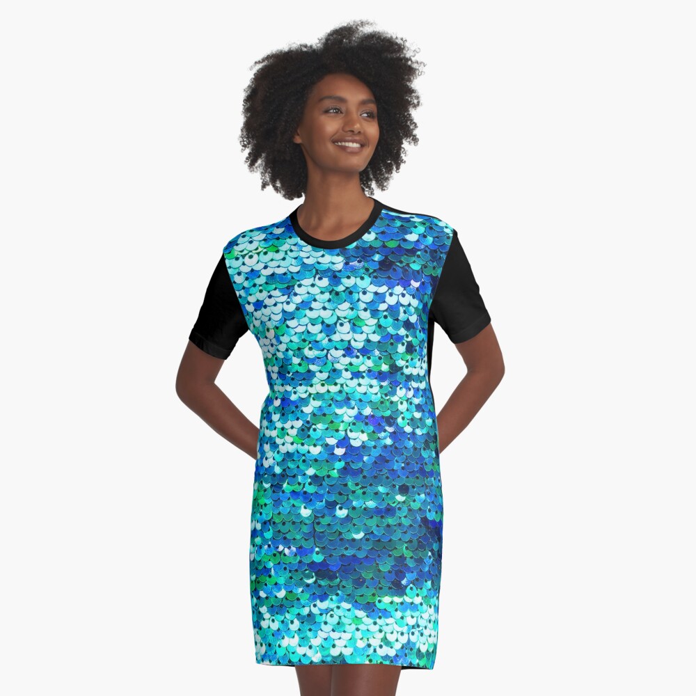 sequin graphic t shirt dress