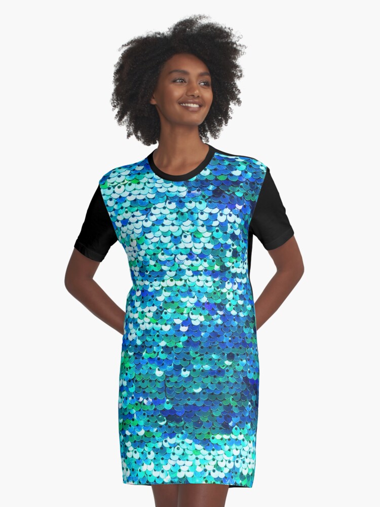 sequin graphic t shirt dress