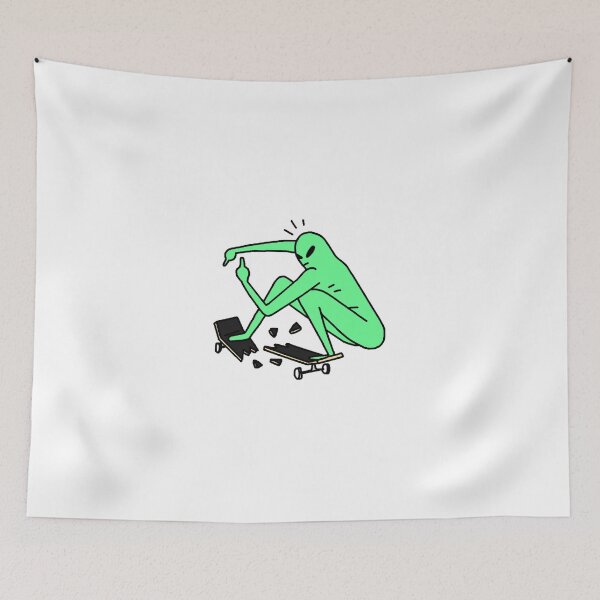 Item preview, Cute alien skating illustration designed and sold by BrentVergote.