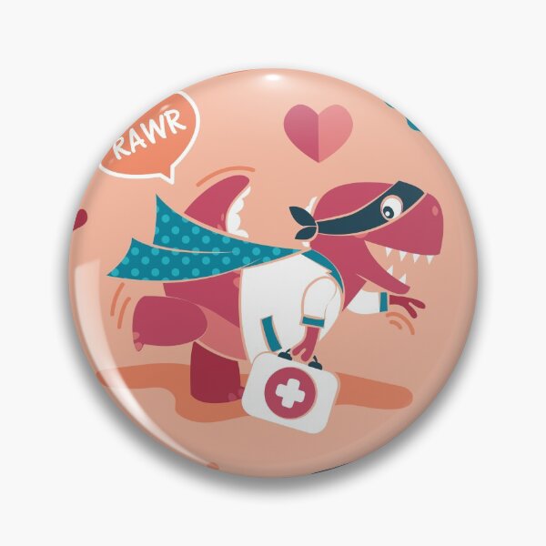 Item preview, The good reptile // coral background red t-rex dinosaur doctors or nurses designed and sold by SelmaCardoso.