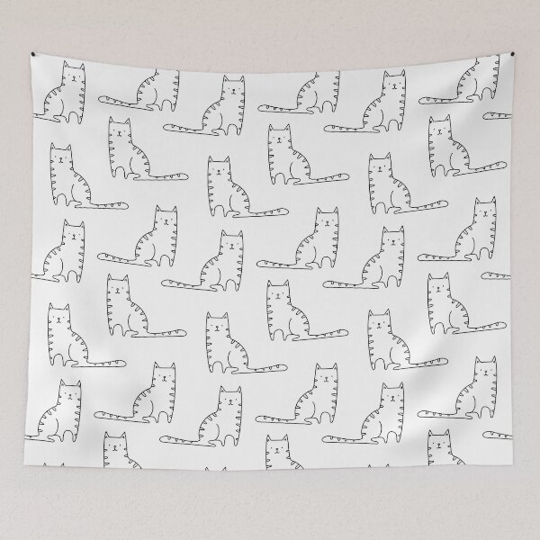 Item preview, Cute cat pattern - cats with stripes designed and sold by KiwiBrush.