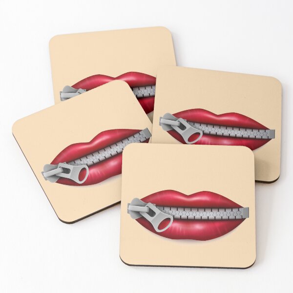 Item preview, Zip Mouth Closeup Realistic Symbol Red Lips Mouth designed and sold by noirty.