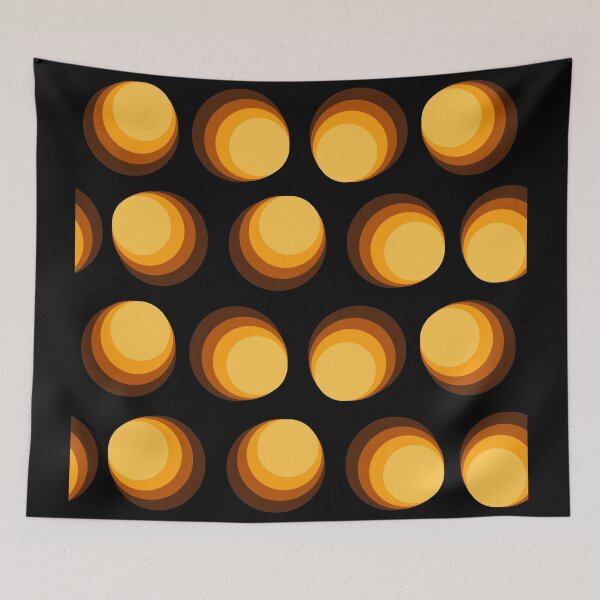 Artikelvorschau, Retro Circles Pattern (Schwarz) entworfen und verkauft von Samboid.