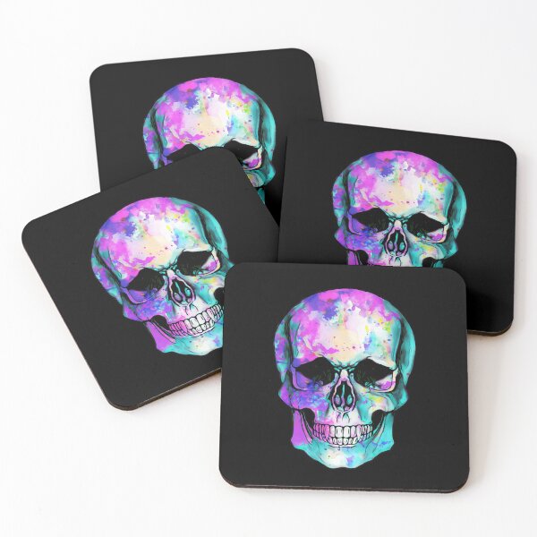 Item preview, Skull face Mask Sugar skull watercolor colorfull designed and sold by Collagedream.