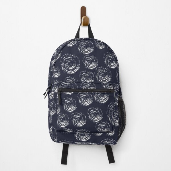 Item preview, Blue Greyish White Circular Strokes on Dark Blue designed and sold by BlertaDK.