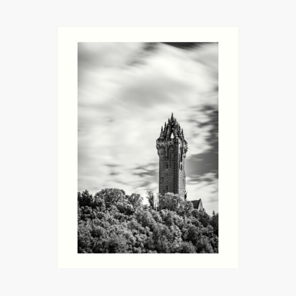 Wallace Monument Black and White Art Print