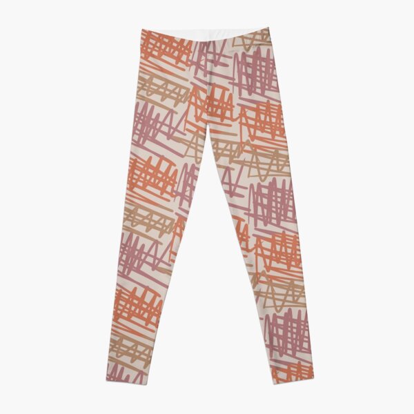 Scribbled Impatience 2 | Neutral Colors Pattern Leggings