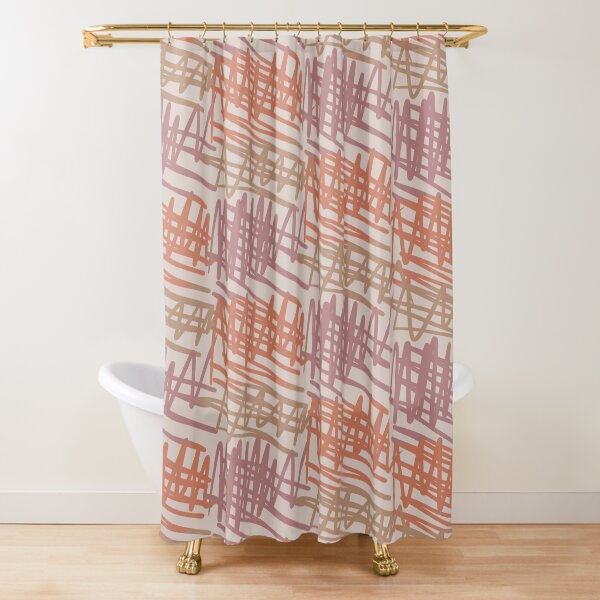 Scribbled Impatience 2 | Neutral Colors Pattern Shower Curtain