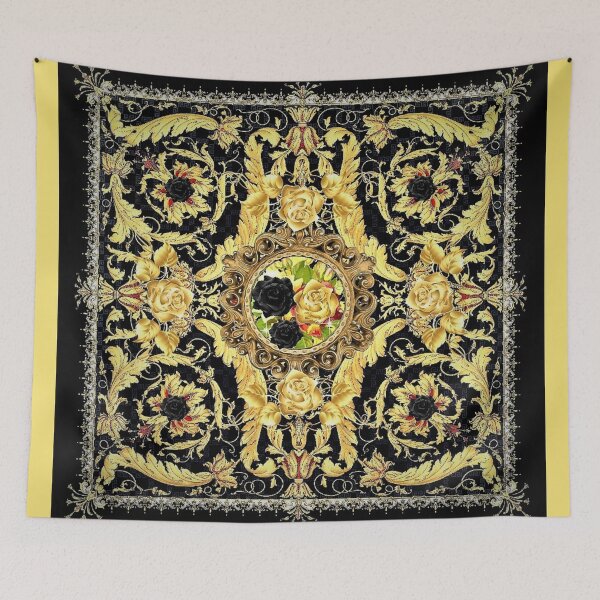 Item preview, black roses and vintage baroque italian  jewelled scroll digital art edit mysticladyart designed and sold by mystic lady vintage art and fashion designs.