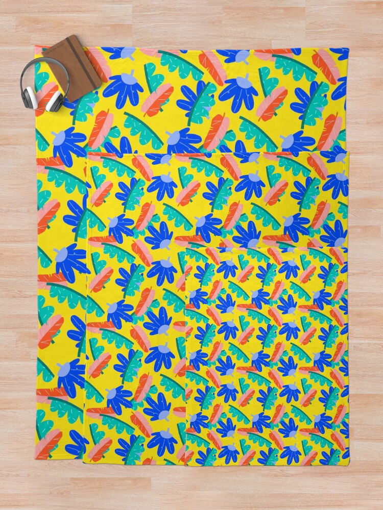 Thumbnail 5 of 6, Throw Blanket, Primary Floral designed and sold by AR-GlitterFairy.