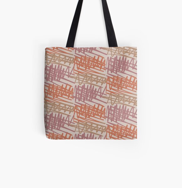 Scribbled Impatience 2 | Neutral Colors Pattern All Over Print Tote Bag