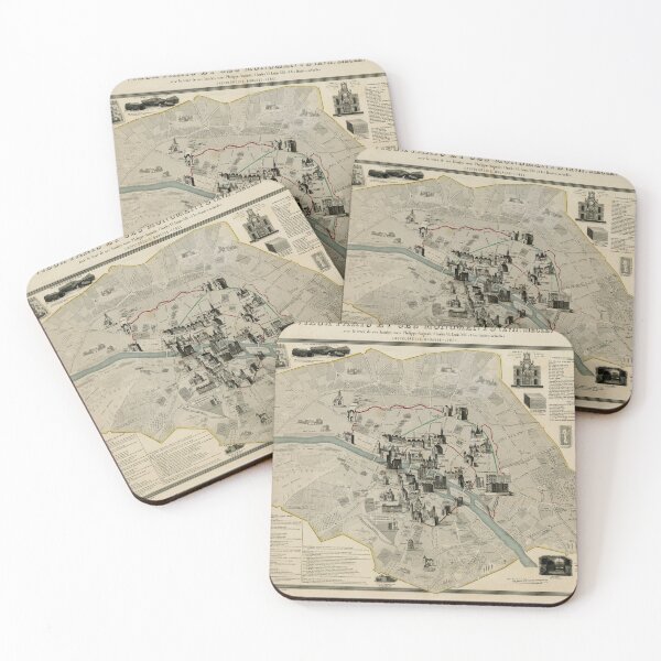 Item preview, Vintage Paris France Monuments & Landmarks Map (1860) designed and sold by BravuraMedia.
