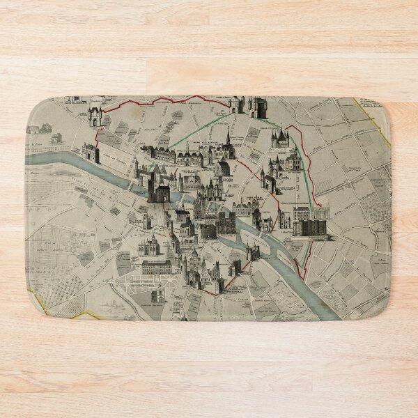 Item preview, Vintage Paris France Monuments & Landmarks Map (1860) designed and sold by BravuraMedia.