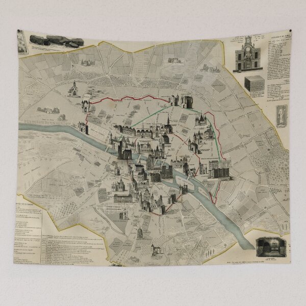 Item preview, Vintage Paris France Monuments & Landmarks Map (1860) designed and sold by BravuraMedia.
