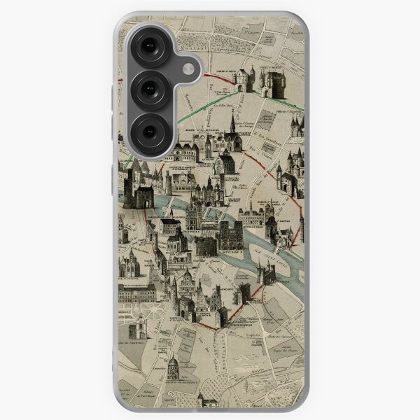 Item preview, Vintage Paris France Monuments & Landmarks Map (1860) designed and sold by BravuraMedia.