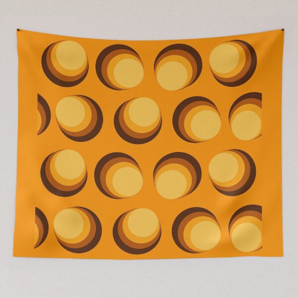 Artikelvorschau, Retro Kreise Muster (Orange) entworfen und verkauft von Samboid.