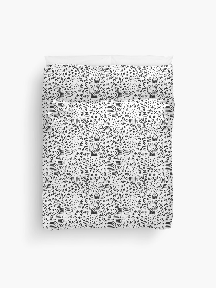 Thumbnail 1 of 2, Duvet Cover, Black Line Design designed and sold by AR-GlitterFairy.